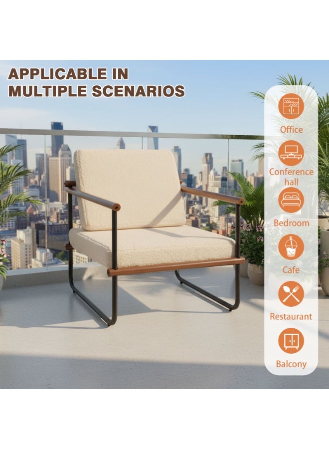 شويوين كرسي قماشي مميز، كرسي بذراعين لغرفة المعيشة، أريكة مفردة، كرسي استرخاء عصري لغرفة النوم، كرسي قراءة منجد، مناسب لغرفة المعيشة والمكتب وغرفة النوم - Image 3